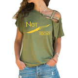 NOT TODAY T Shirt women t shirt House Stark cotton summer Irregular Skew Cross Bandage Tops Plus Size
