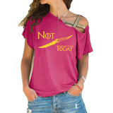 NOT TODAY T Shirt women t shirt House Stark cotton summer Irregular Skew Cross Bandage Tops Plus Size