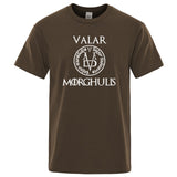 Summer Men's T-Shirt A Song of Ice and Fire T Shirt Valar Morghulis Printed Shirts Men Casual Tee Tops Plus Size Streetwear