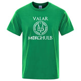 Summer Men's T-Shirt A Song of Ice and Fire T Shirt Valar Morghulis Printed Shirts Men Casual Tee Tops Plus Size Streetwear