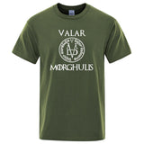 Summer Men's T-Shirt A Song of Ice and Fire T Shirt Valar Morghulis Printed Shirts Men Casual Tee Tops Plus Size Streetwear