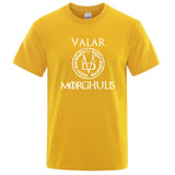 Summer Men's T-Shirt A Song of Ice and Fire T Shirt Valar Morghulis Printed Shirts Men Casual Tee Tops Plus Size Streetwear