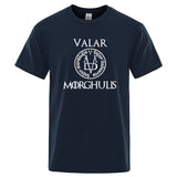 Summer Men's T-Shirt A Song of Ice and Fire T Shirt Valar Morghulis Printed Shirts Men Casual Tee Tops Plus Size Streetwear