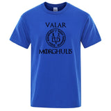 Summer Men's T-Shirt A Song of Ice and Fire T Shirt Valar Morghulis Printed Shirts Men Casual Tee Tops Plus Size Streetwear