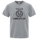 Summer Men's T-Shirt A Song of Ice and Fire T Shirt Valar Morghulis Printed Shirts Men Casual Tee Tops Plus Size Streetwear