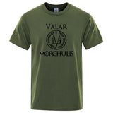 Summer Men's T-Shirt A Song of Ice and Fire T Shirt Valar Morghulis Printed Shirts Men Casual Tee Tops Plus Size Streetwear