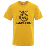Summer Men's T-Shirt A Song of Ice and Fire T Shirt Valar Morghulis Printed Shirts Men Casual Tee Tops Plus Size Streetwear