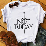 GOT Arya Stark not today funny tshirt men 2019 summer new white casual homme cool Valyria t shirt no glue print